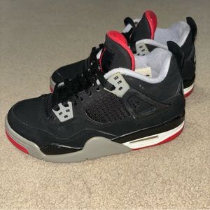 Nike Air Jordan 4 Retro OG GS 'Bred' 2019  408452-060 Youth Sz 4Y.  Need Insoles